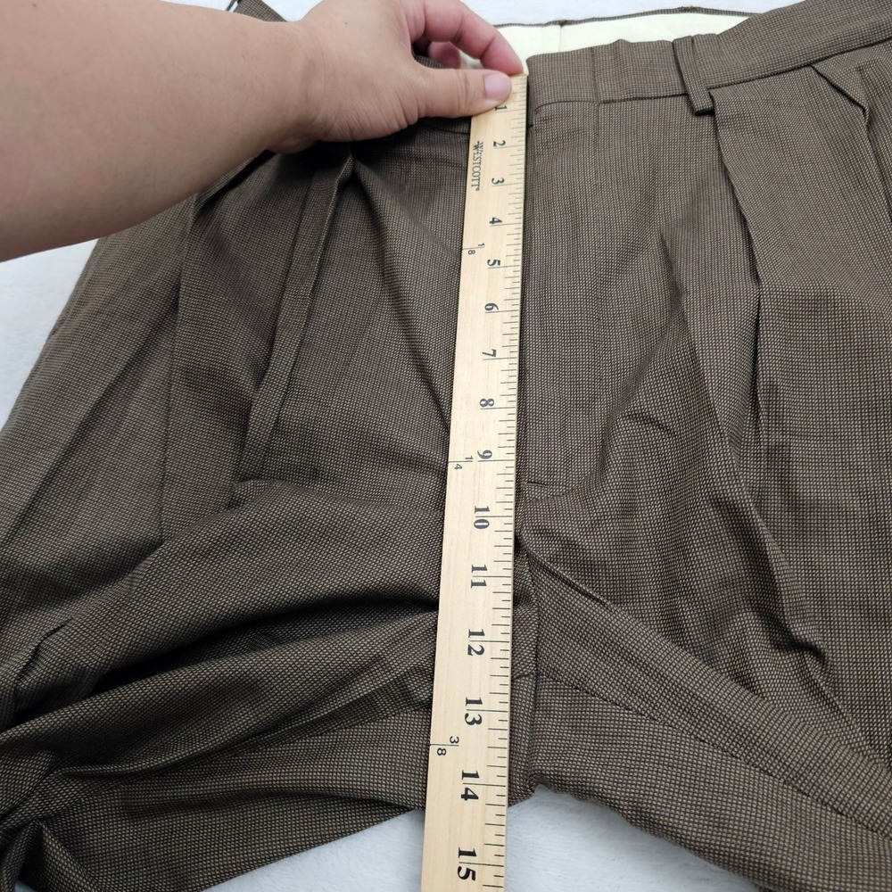 Polo Ralph Lauren Pants Mens 31x30 Brown Pleated Cuffed Preppy Academia Ivy - Picture 10 of 11